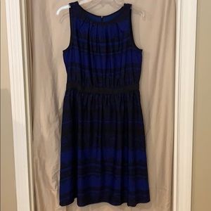 loft blue dress with black lace